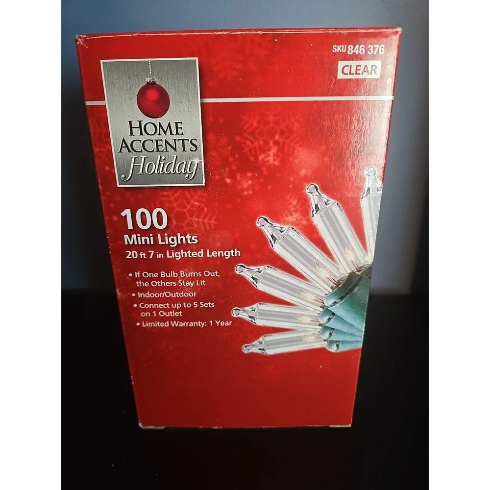 Home Accents Holiday Christmas 300 & 100 count Mini Lights Clear